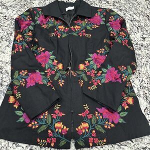 Spirit Coldwater‎ Creek Embroidered Floral Jacket Size
